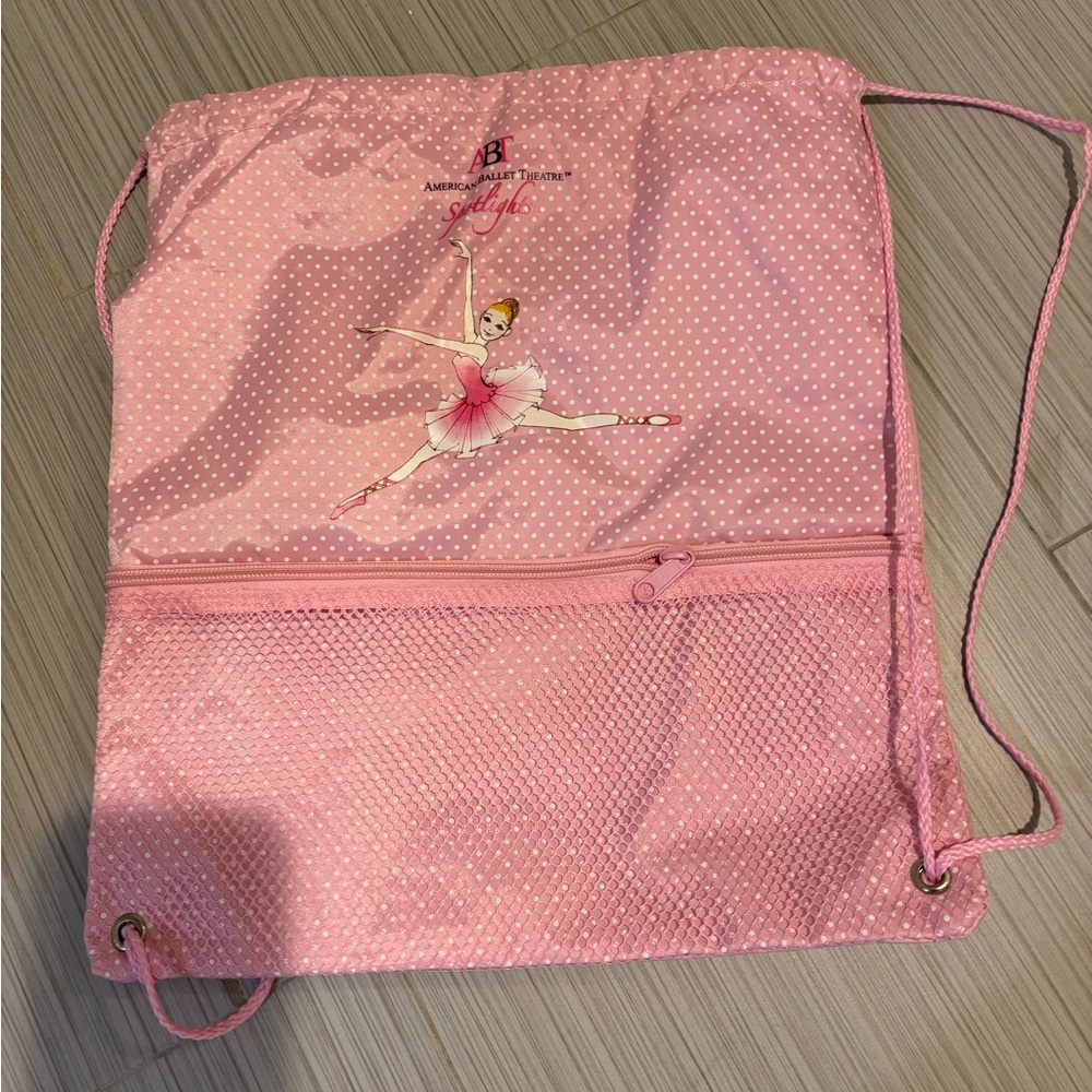 Pink ballet drawstring Bag